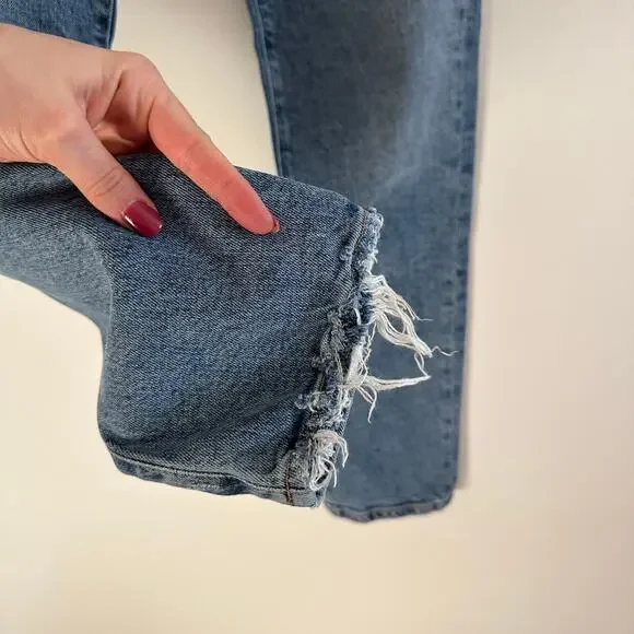 Citizens of Humanity Premium Vintage Harlow Crop Jeans Frayed Hem Light Wash 26 - Picture 10 of 16